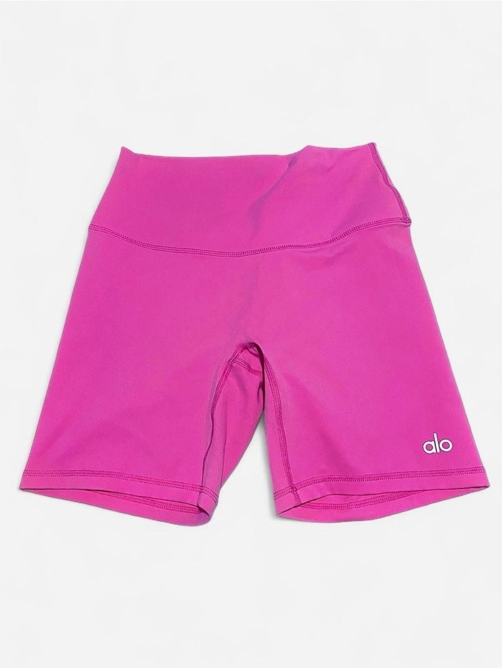 ALO Yoga High-Rise Hot Pink No Front Seam Bike Shorts